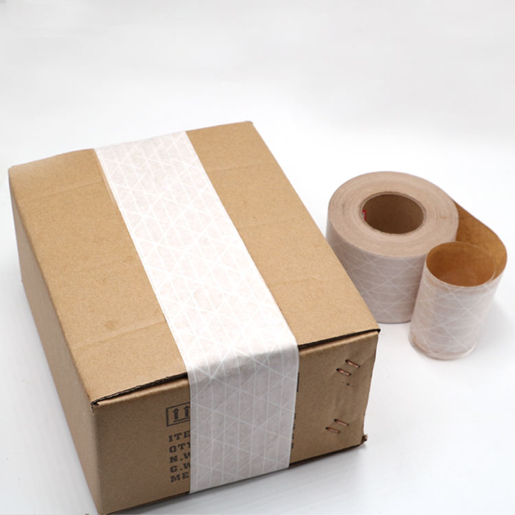 White Face Brown Back Reinforced Water Activated Paper Tape