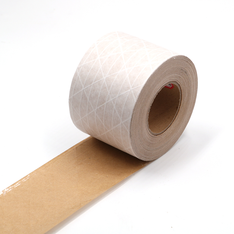 White Face Brown Back Reinforced Water Activated Paper Tape